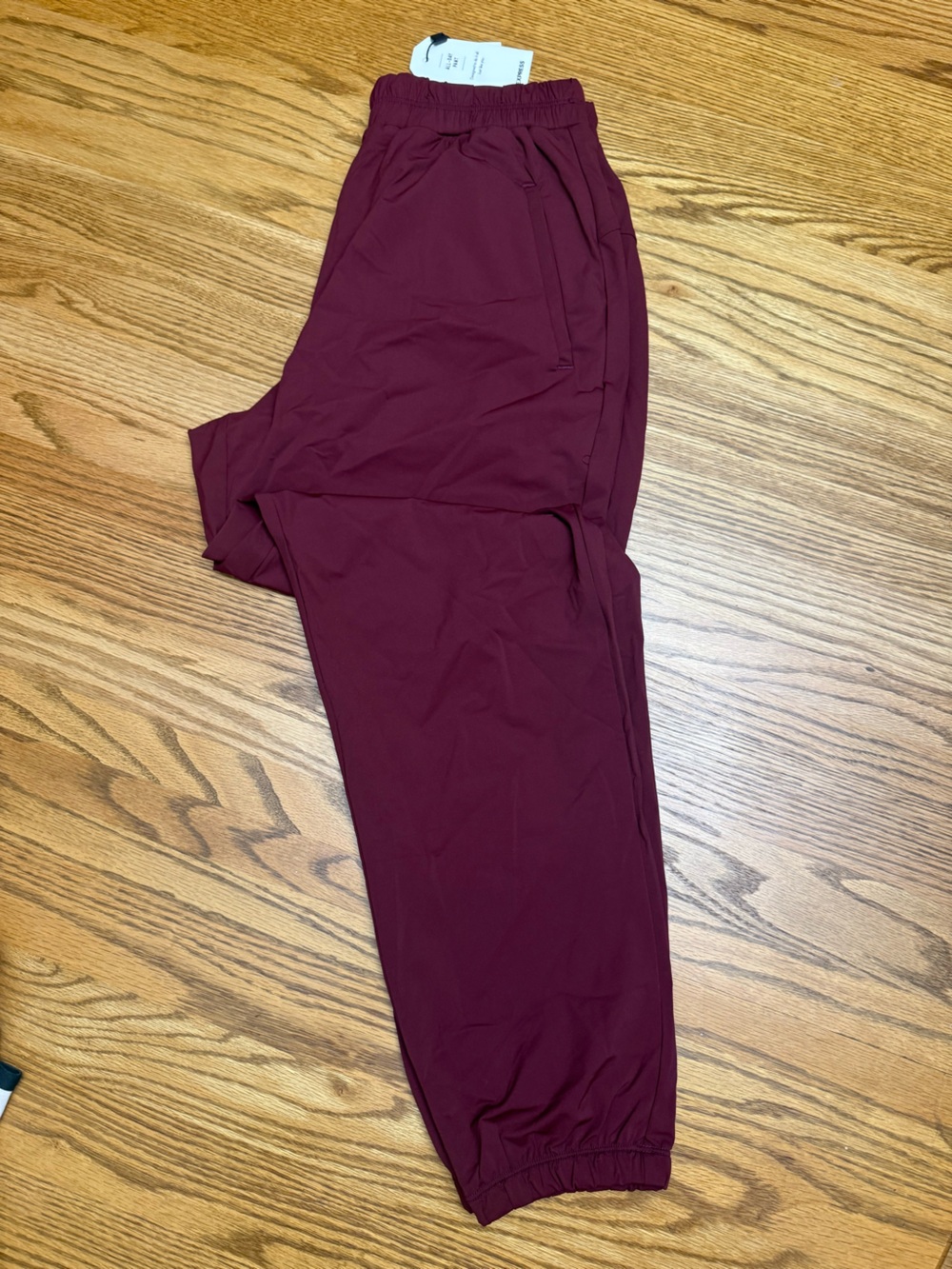 High-Waist Wide-Leg Track Pants in Deep Wine